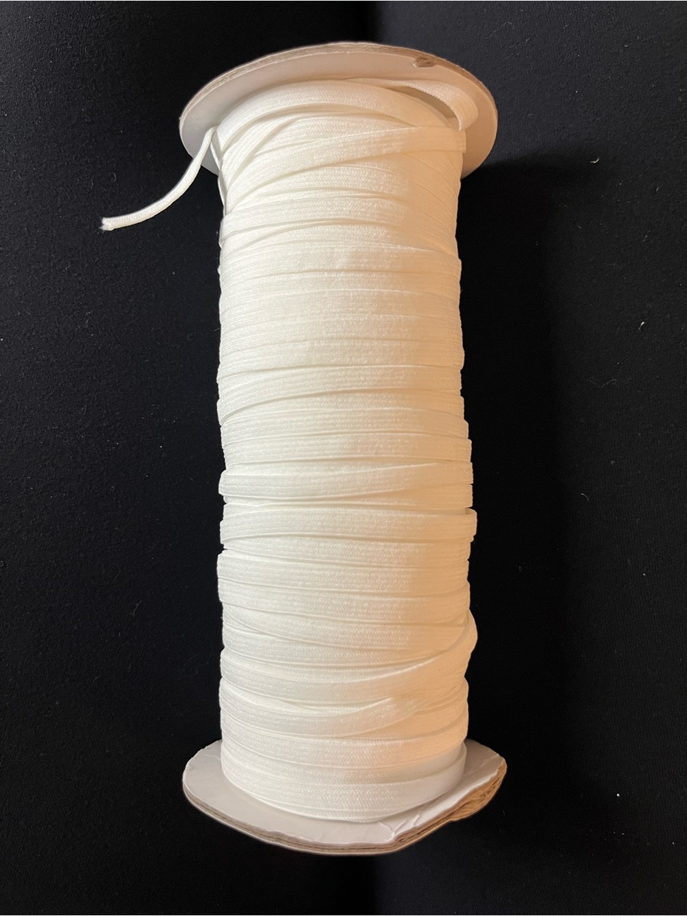 White Elastic Ribbon Spool - Durable Stretch Band 100 yards by .5cm wide.